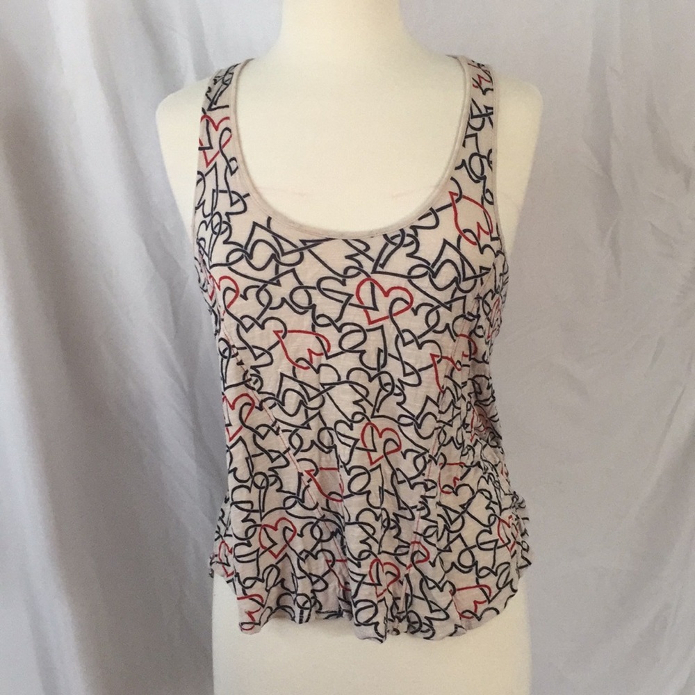 Cooperative size M heart print razorback tank top